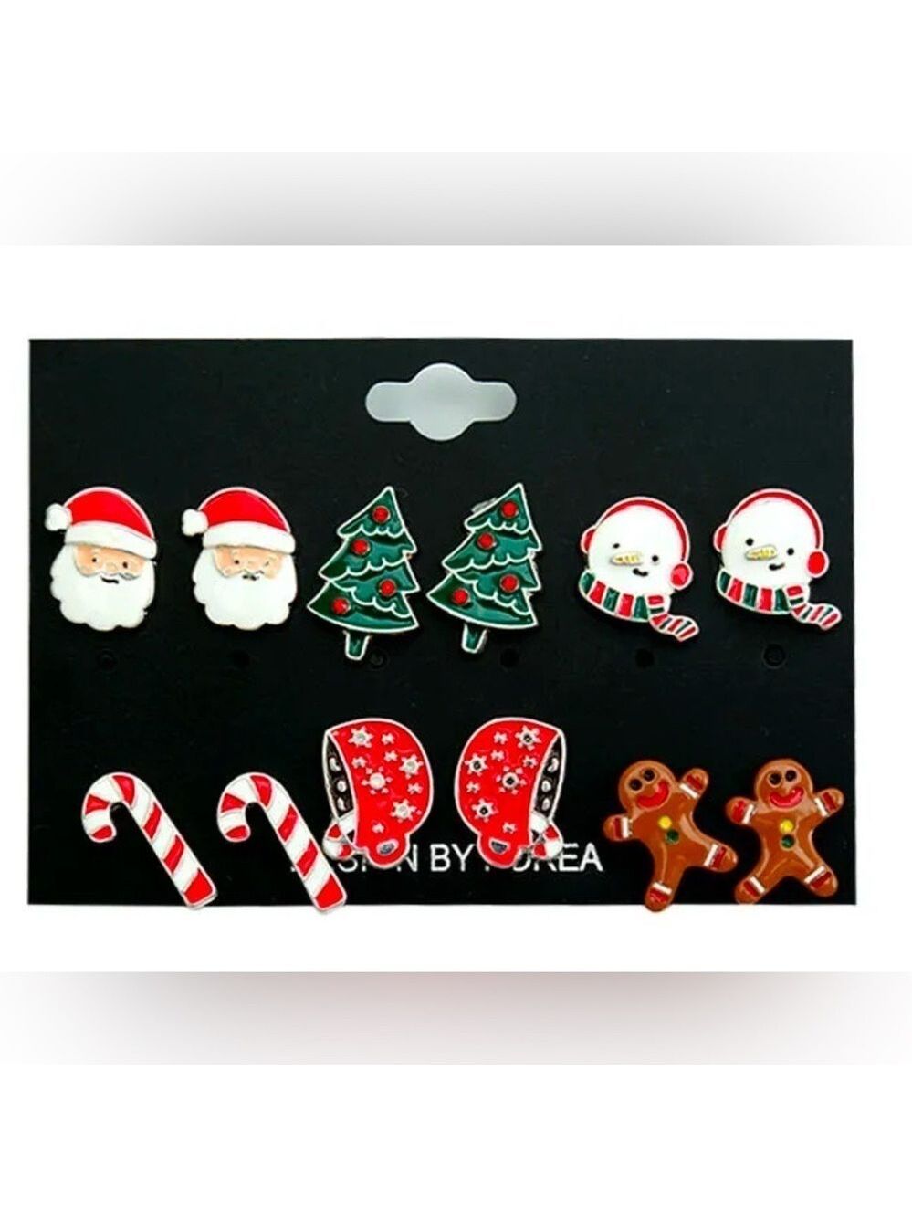 CHRISTMAS POST BACK EARRING SET OF 6